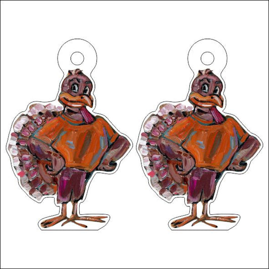 CMS-705-C10 Turkey Bird Earring  | 0.125Acrylic Earrings | Set of 10