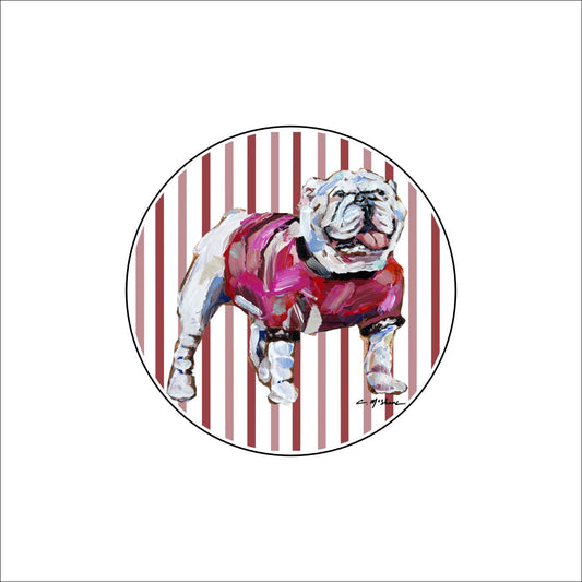 CMS-599-C10 UGA Stripe Button | 0.125Acrylic Button | Set of 10