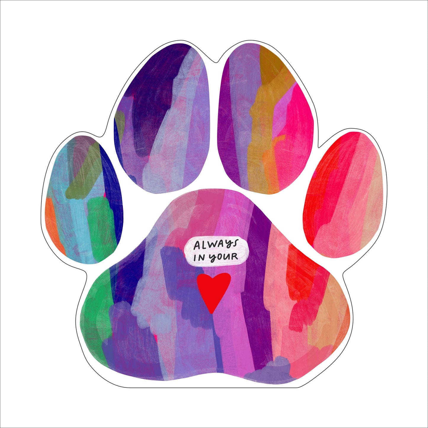 Colorful PawPrint  Mini | 0.50in. Acrylic Cutout | Single