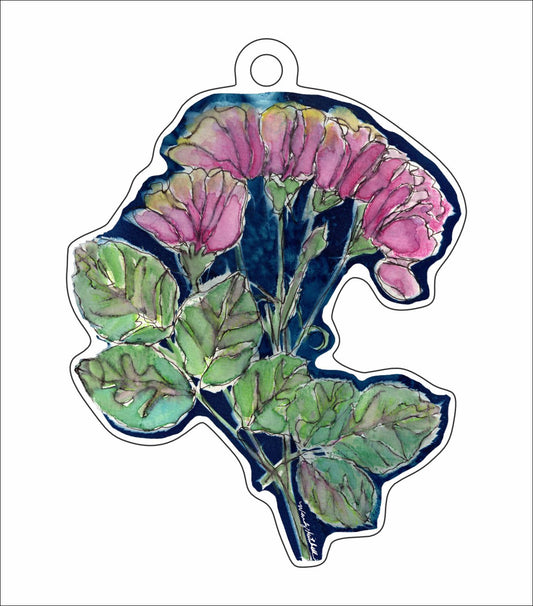 WMA-001 Watrercolor Roses Ornament | 0.25in. Acrylic Ornament | Case Bundle of 25