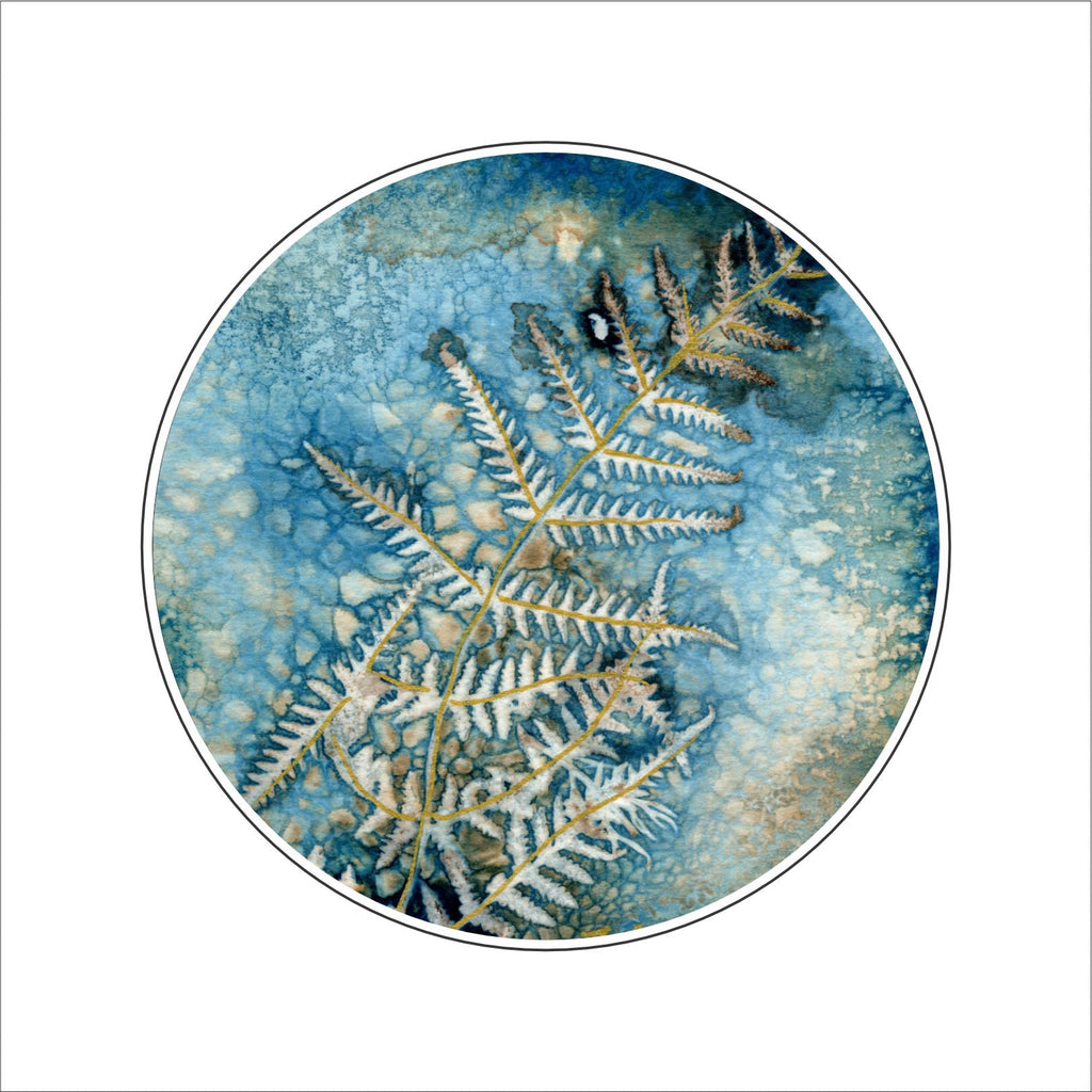 WMA-017 Fern with Bubbles | 0.25in. Acrylic Coaster (with Cork) | Pack of 4