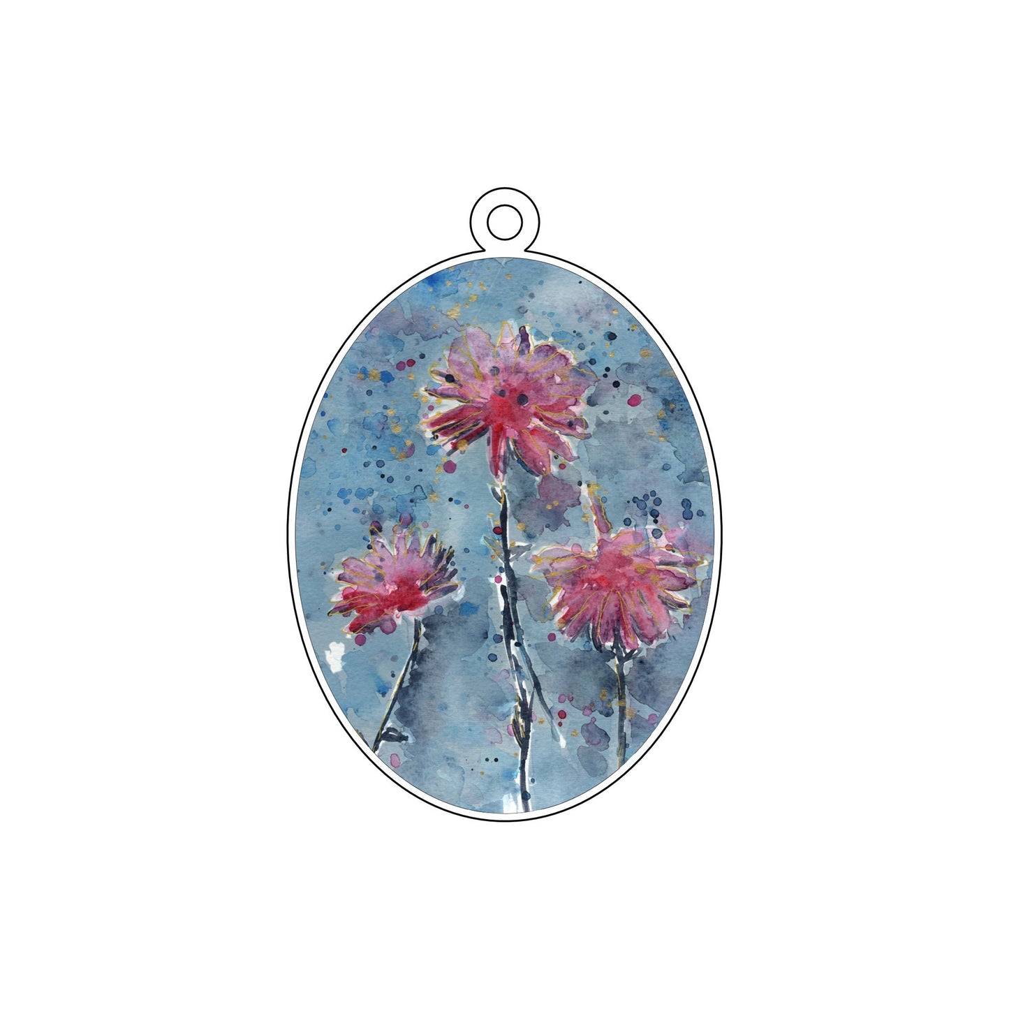 WMA-021 Pink Flowers Ornament | 0.25Acrylic Ornament |