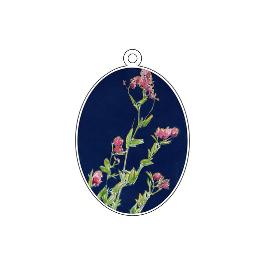 WMA-025 Pink Wildflowers Ornament | 0.25Acrylic Ornament | Case of 25