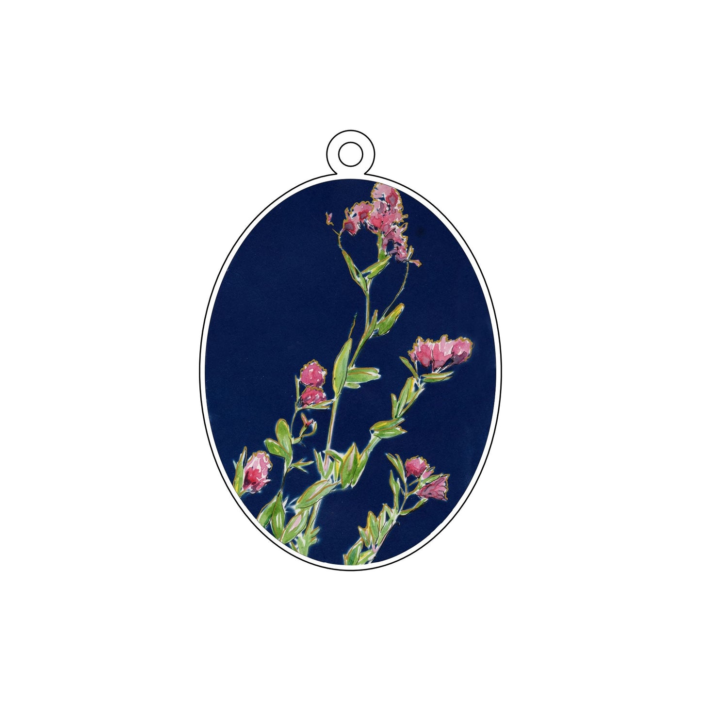 WMA-025 Pink Wildflowers Ornament | 0.25Acrylic Ornament |