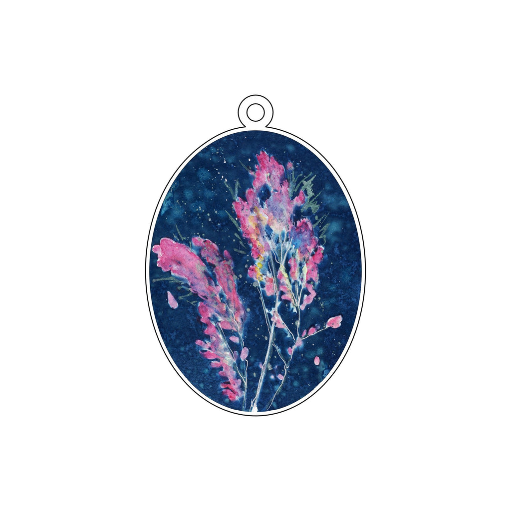 WMA-026 Purple Flowers Ornament | 0.25Acrylic Ornament | Case of 25