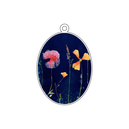 WMA-032 Wildflowers Ornament | 0.25Acrylic Ornament |