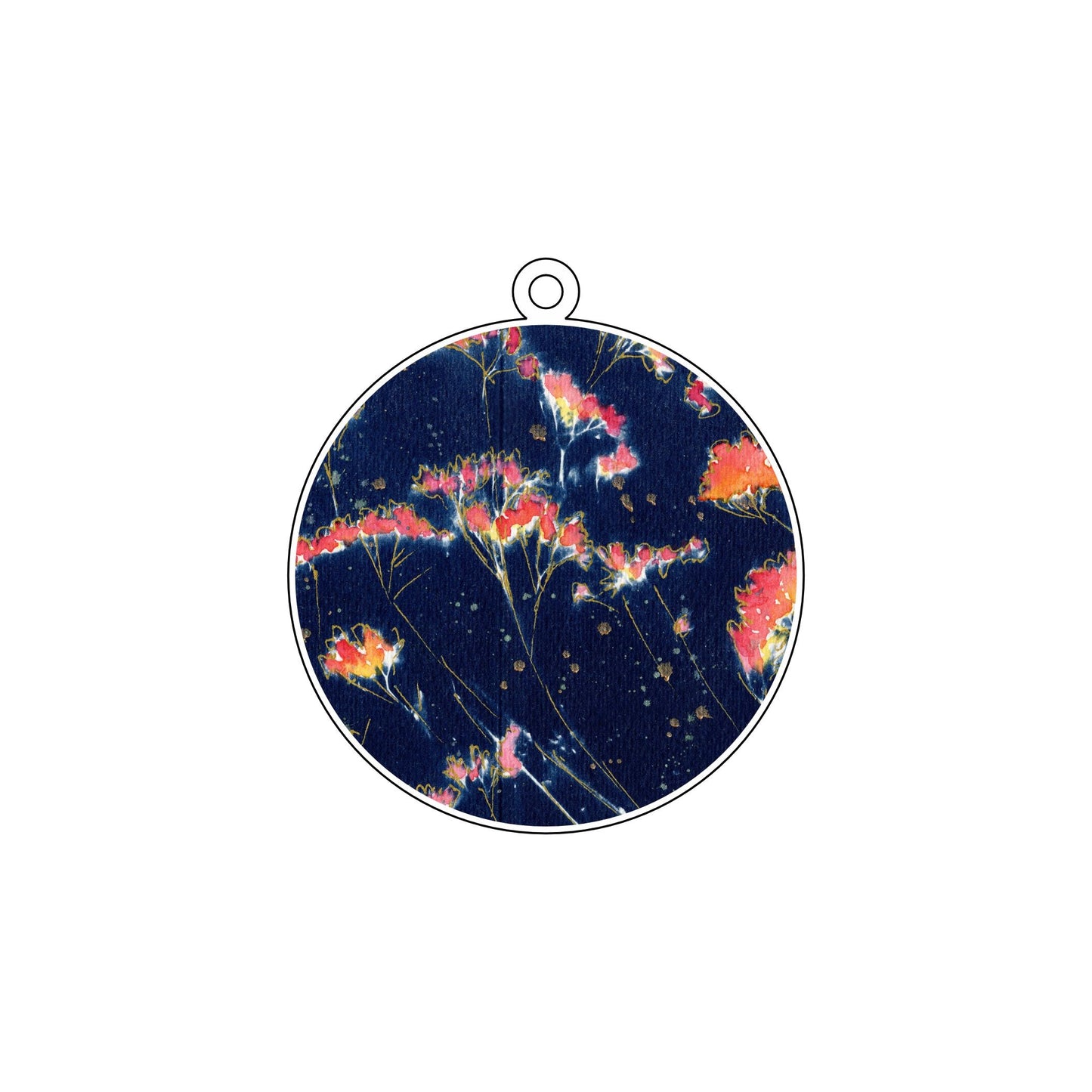 WMA-044 Red Pink Spray Flowers Ornament | 0.25Acrylic Ornament |