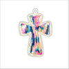 WOTP-003 Ikat Cross Ornament | 0.25Acrylic Ornament |
