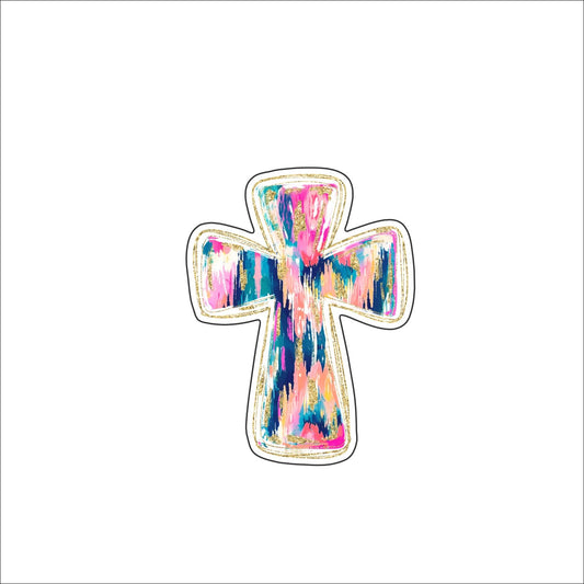 WOTP-004 Ikat Cross Magnet | 0.125Acrylic Magnet |