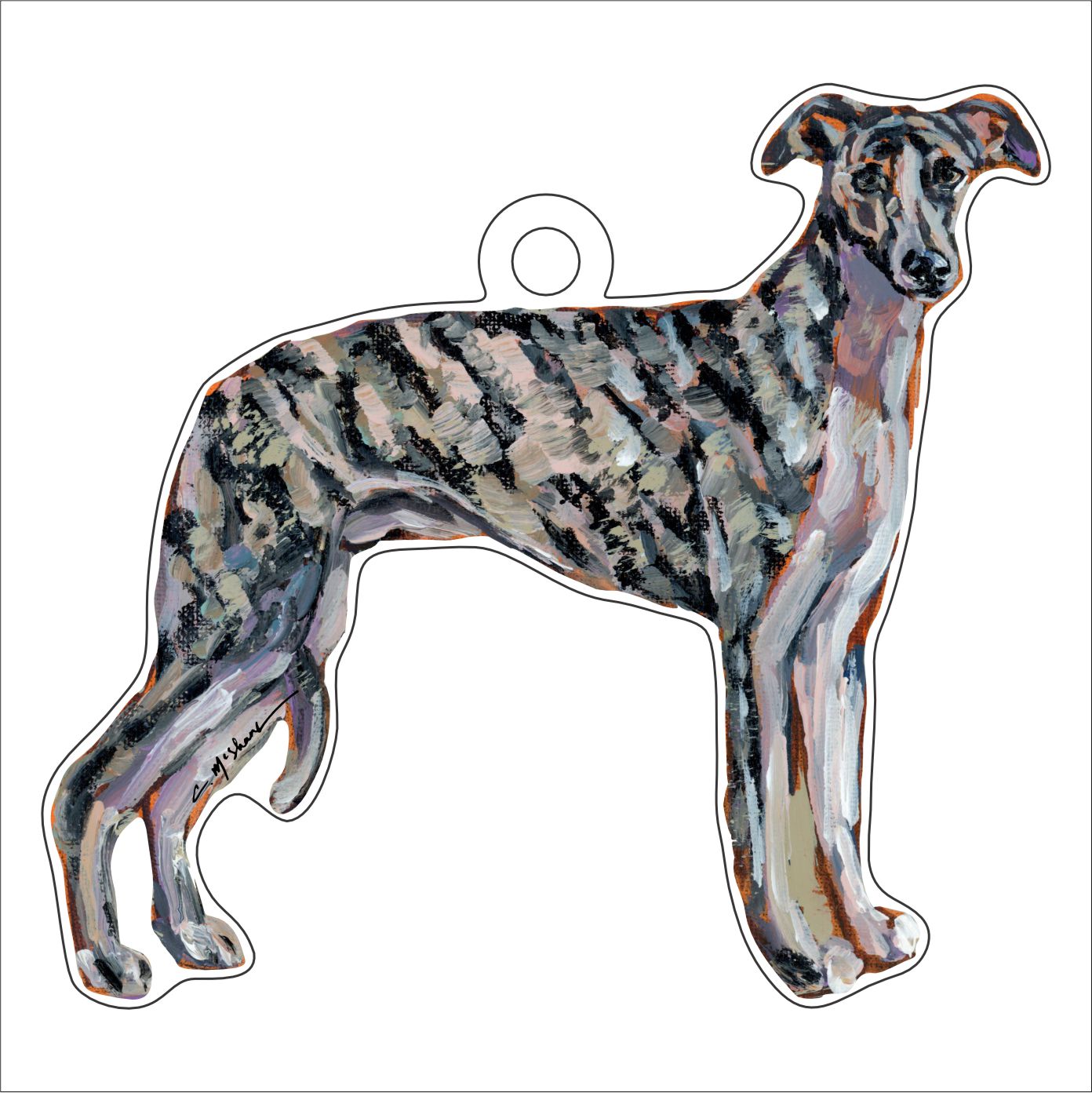 Whippet | 0.25in. Acrylic Ornament | Case of 25