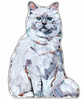 White Long Hair Cat | 0.75in. Acrylic Shelfie | Case of 25