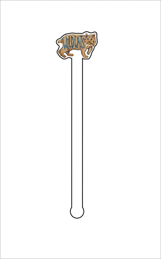 CMS-649-C4 Wildcats Drink Stirrer | 0.125Acrylic Stirrer | Set of 4