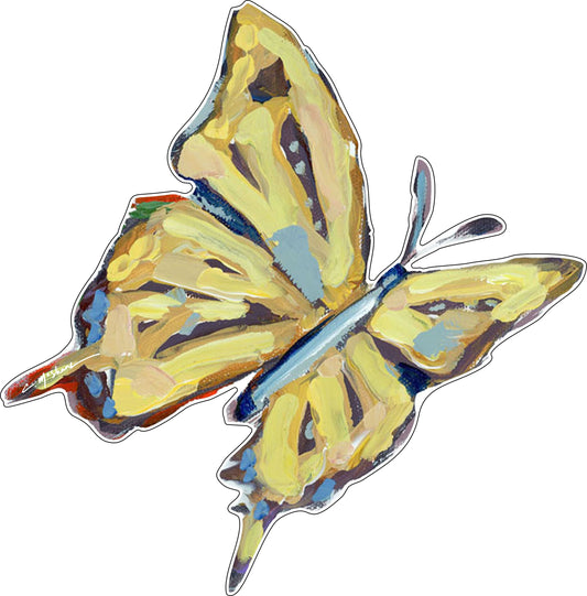 CMS-526 Yellow Butterfly Wall Giclee | 0.25Acrylic Contour |