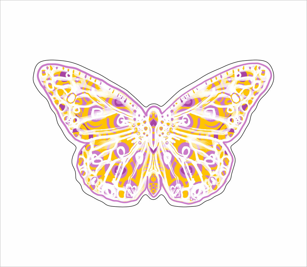 Butterfly Yellow & Purple Mini | 0.50in. Acrylic Cutout Mini | Dropship