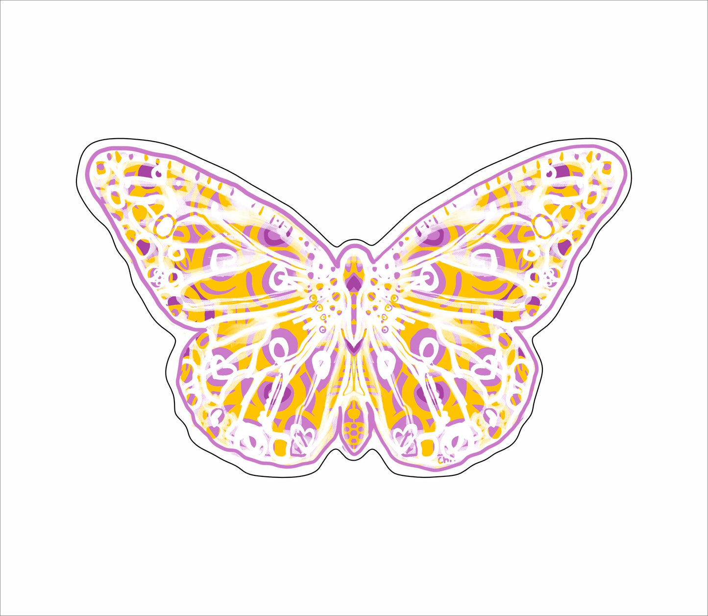 Butterfly Yellow & Purple Mini | 0.50in. Acrylic Cutout Mini | Dropship