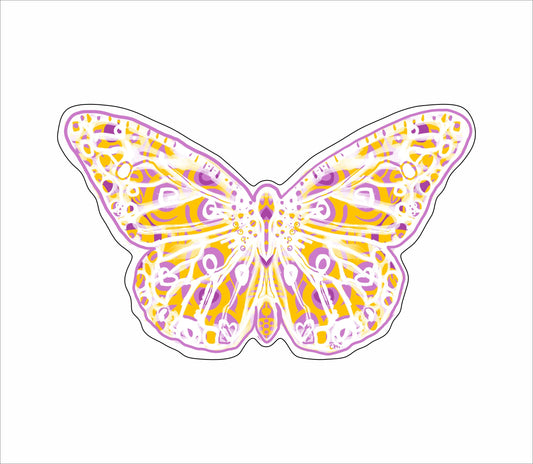 Butterfly Yellow & Purple Mini | 0.50in. Acrylic Cutout Mini | Dropship