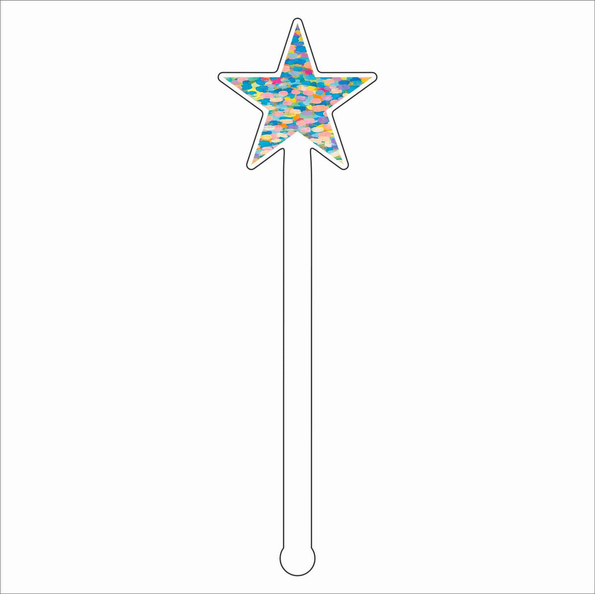 LAM-027 Star Drink Stirrer | 0.125Acrylic Stirrer | Case of 4