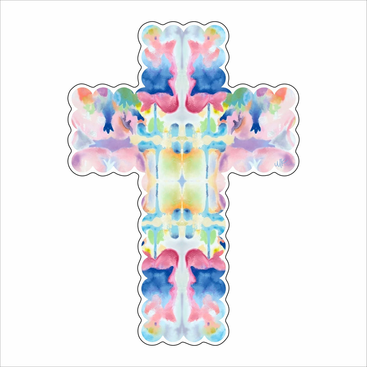 MKD-080 Purple Kaleidoscope Cross Mini | 0.50Acrylic Mini |