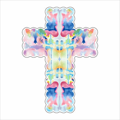 MKD-080 Purple Kaleidoscope Cross Mini | 0.50Acrylic Mini |