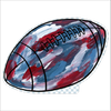 AWA-006 Red & Blue Football | 0.75in. Acrylic Cutout |