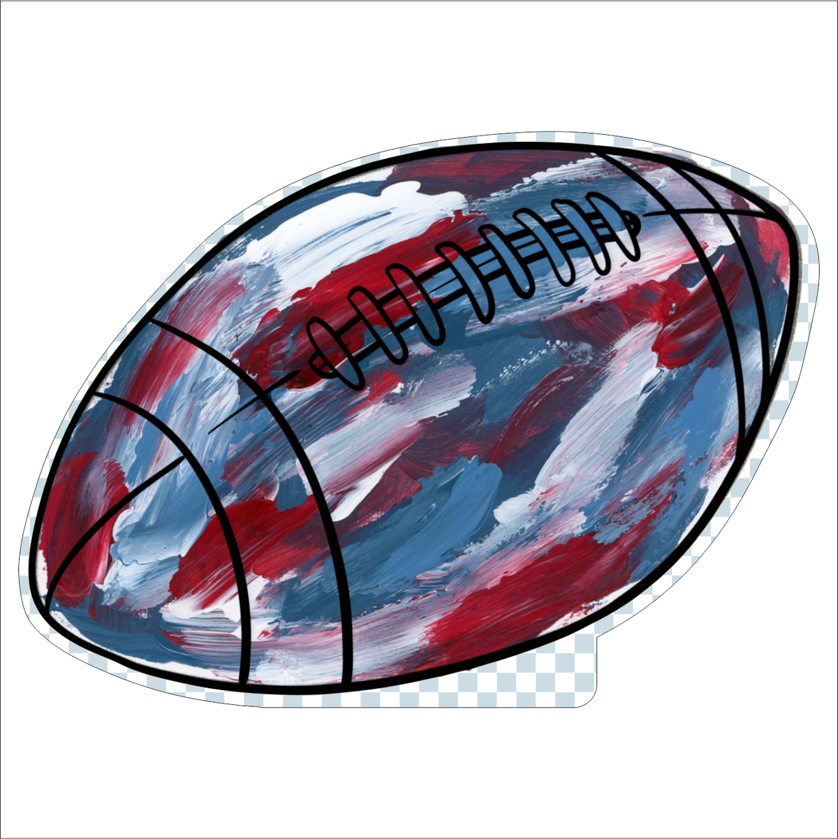 AWA-006 Red & Blue Football | 0.75in. Acrylic Cutout |