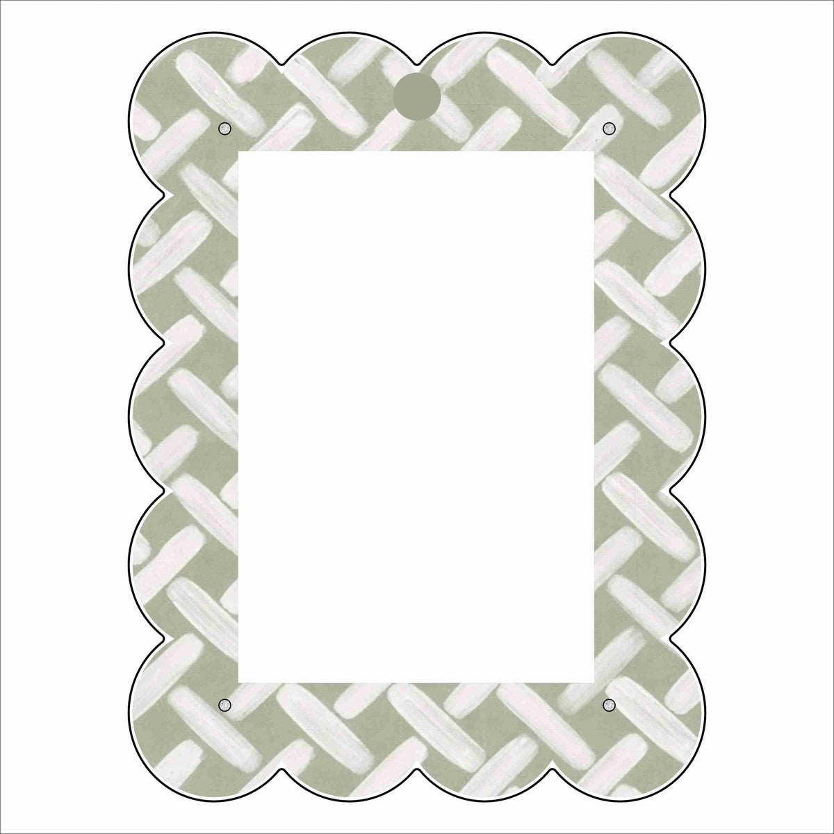 LFA-251 Green Wicker Portrait Magnet Frame | 0.25Acrylic Picture Frame
