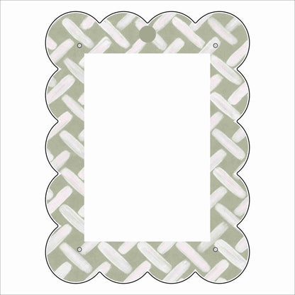 LFA-251 Green Wicker Portrait Magnet Frame | 0.25Acrylic Picture Frame