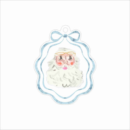 SMJ-011 Blue Santa Ornament | 0.25Acrylic Ornament