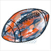 AWA-009 Orange & Blue Football | 0.75in. Acrylic Cutout |