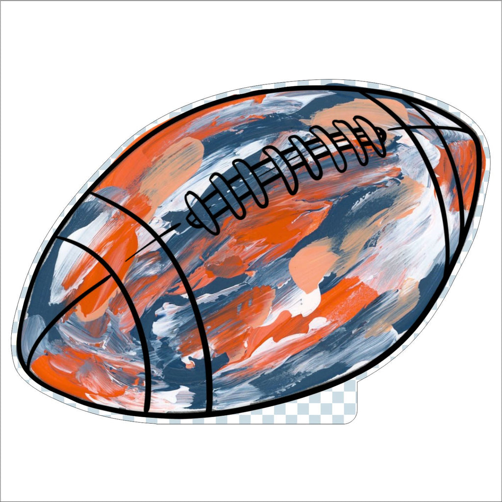 AWA-009 Orange & Blue Football | 0.75in. Acrylic Cutout |