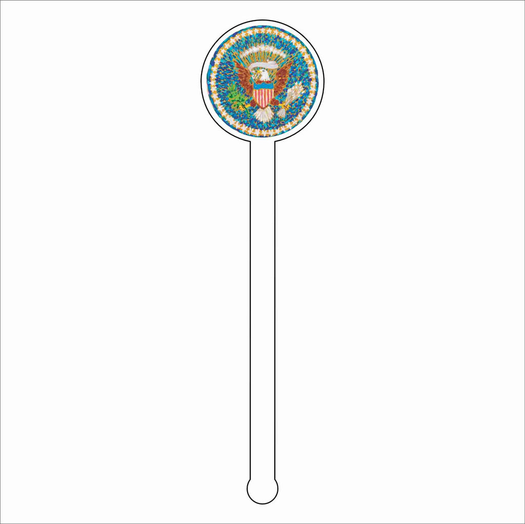 LAM-028 Presidential Seal Pink Drink Stirrer | 0.125Acrylic Stirrer | Case of 4