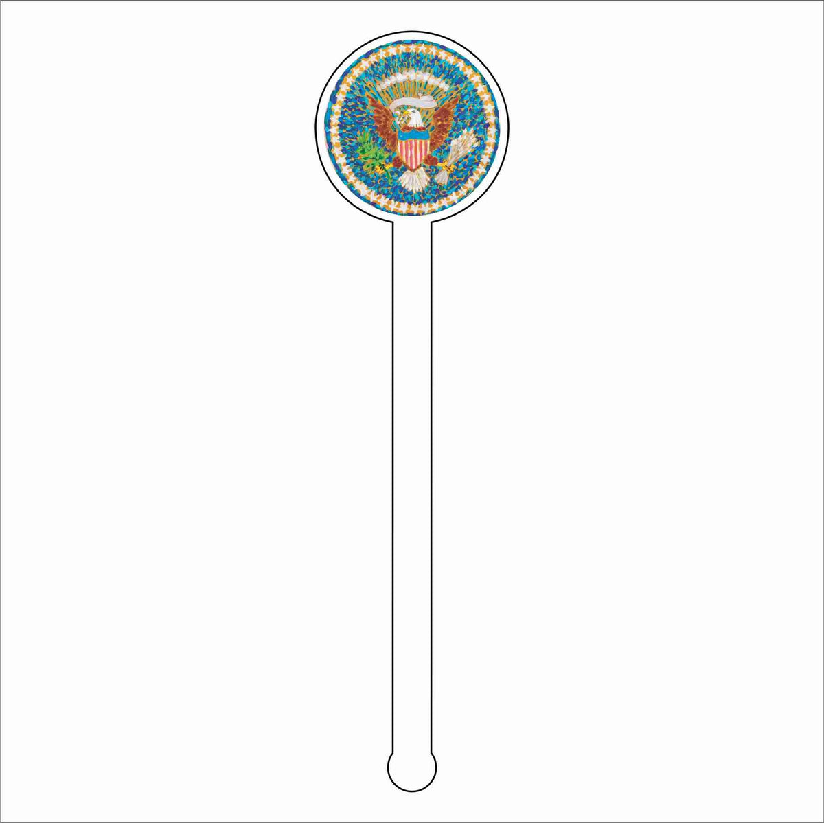 LAM-028 Presidential Seal Pink Drink Stirrer | 0.125Acrylic Stirrer | Case of 4