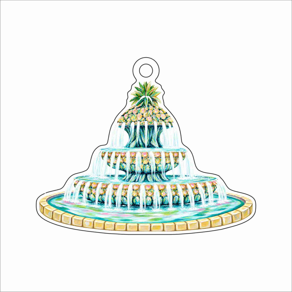 HEO-008 Pineapple Fountain Ornament | 0.25Acrylic Ornament