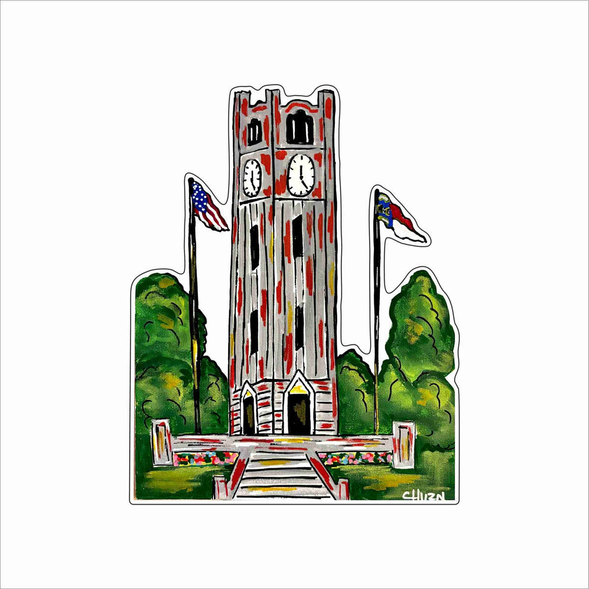ROC-004 NCSU Bell Tower | 0.75Acrylic Contour