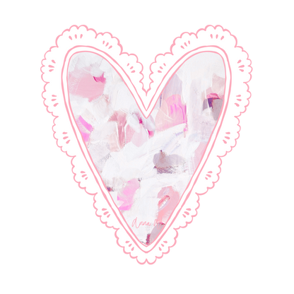 AWA-105 Pink Abstract Lace Heart Mini | 0.50Acrylic Mini |