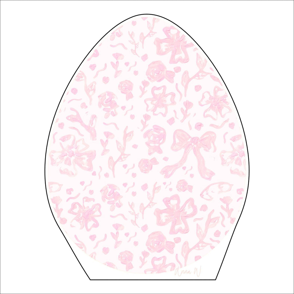 AWA-059 Pink Bow Egg Small | 0.75in. Acrylic |