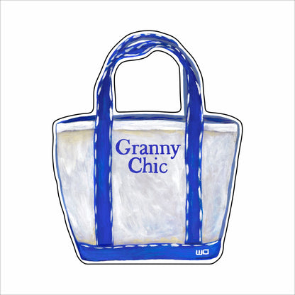 MEG-039 Granny Chic Blue Boat Tote Ornament | 0.25Acrylic Ornament |
