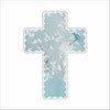 MKD-044 Blue Floral Scalloped Cross | 0.50in. Acrylic Contour |