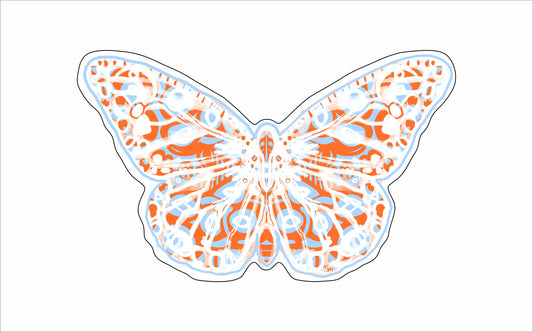 Butterfly Orange & Blue Mini | 0.50in. Acrylic Cutout Mini | Case Bundle of 25