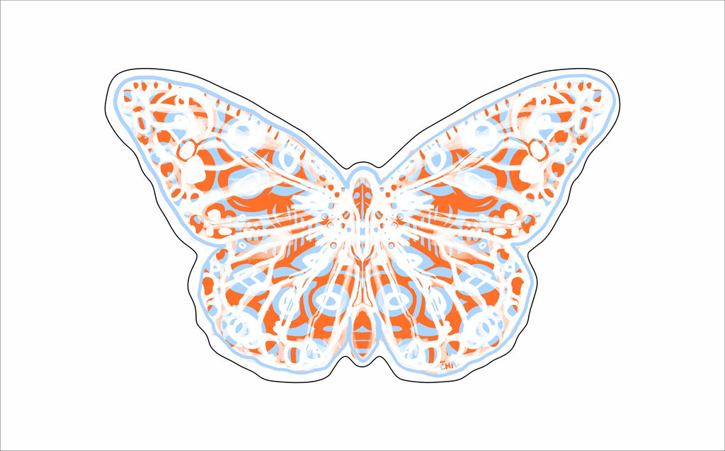 Butterfly Orange & Blue | 0.75in. Acrylic Cutout | Mix and Match (any 10+)
